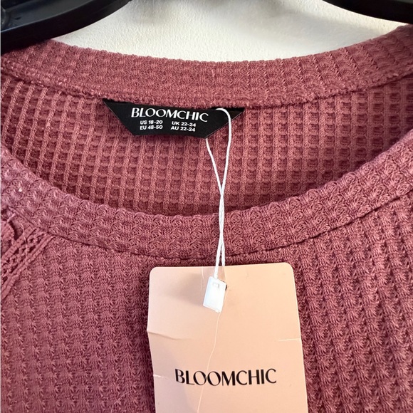 BloomChic Dusty Rose Waffle Knit Sweatshirt - Picture 2 of 9